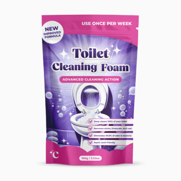 FizzClean schäumendes Reinigungspulver – weiße Dose mit türkisem Deckel